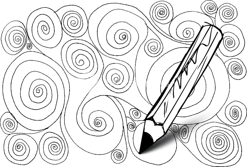 1000x676 Abstract Design Drawing Made By Pencil. Vector Background Royalty