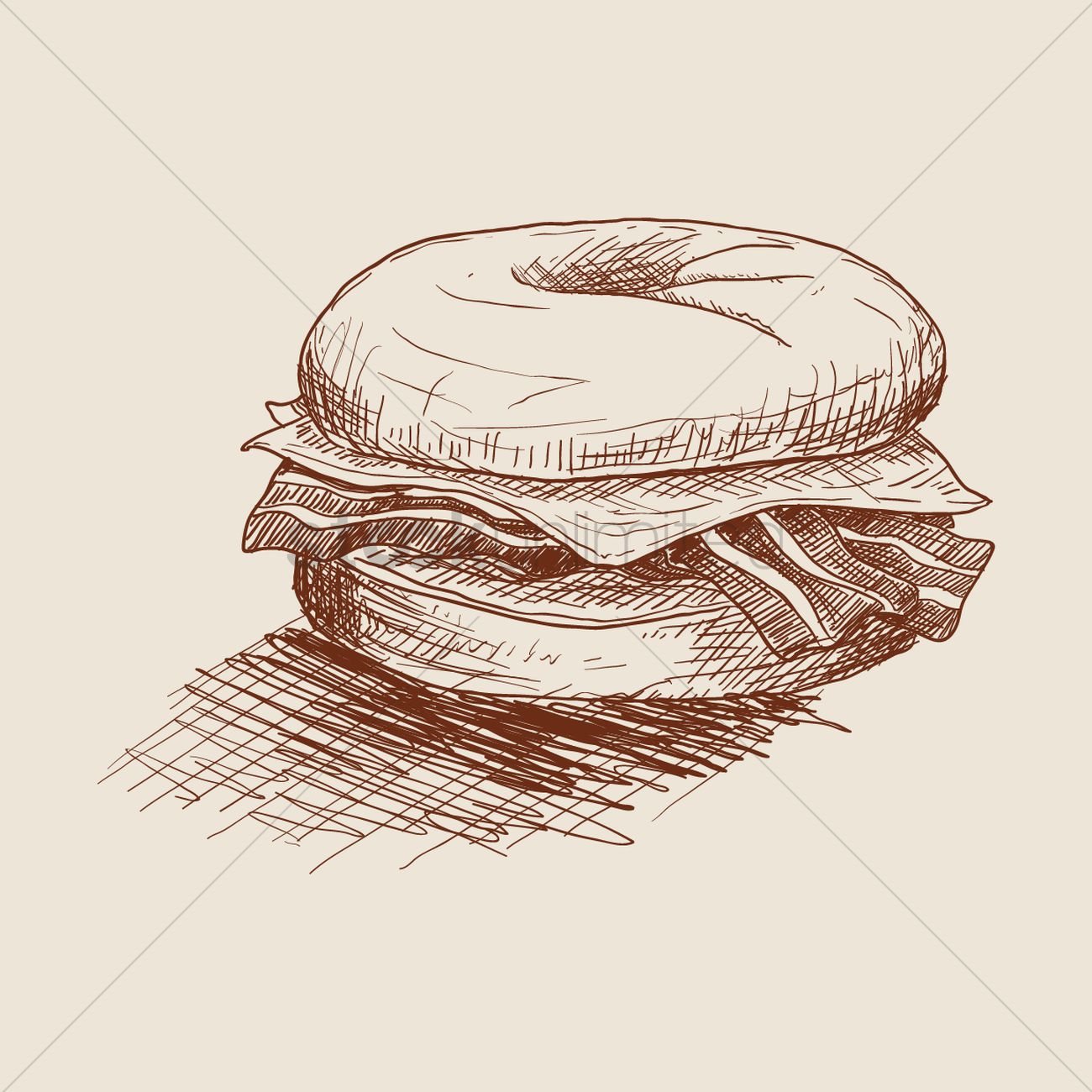 1300x1300 Bagel Sandwich Vector Image
