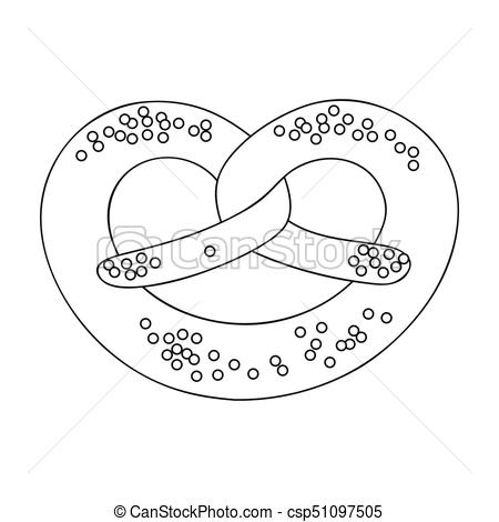 450x470 Bagel Single Icon In Outline Style.bagel, Vector Symbol Stock
