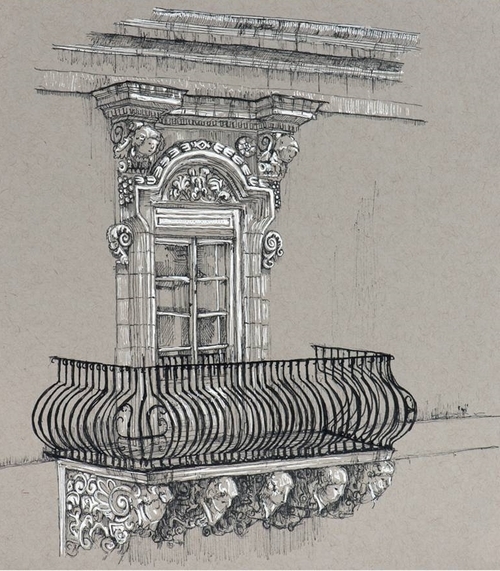 500x571 Balcony Drawing