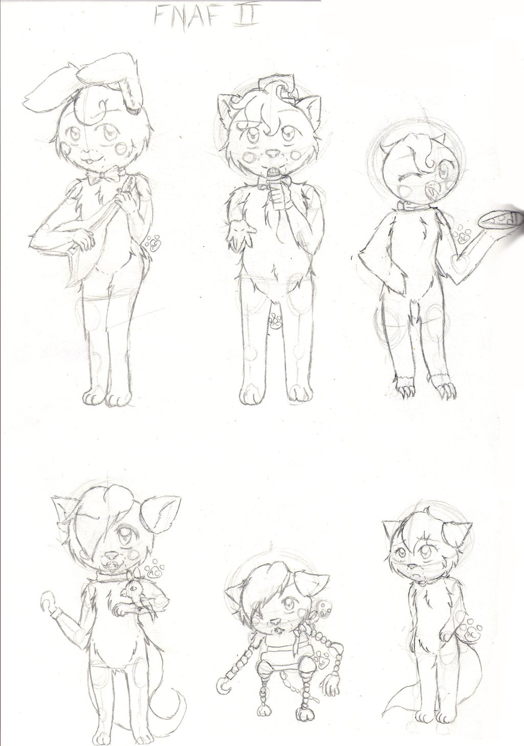 1024x1459 Fnaf 2 Plushies Sketches 1 By Animatronicclover