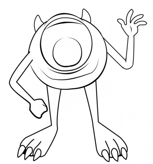 496x532 How To Draw Mike Wazowski From Monsters Inc. Feltmagnet