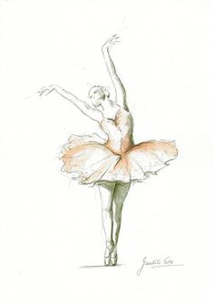 236x334 Original Pencil Drawing 12 X 8 On White Paper Of Ballerina By Ewa