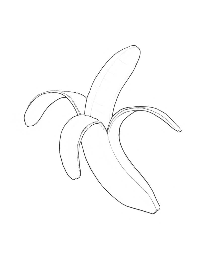 850x1033 How To Draw A Banana