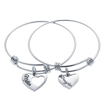 400x400 Mothers' Day Gift 2pcs Mother Daughter Bangles Bracelet Unisaks