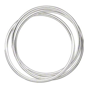 300x300 Bracelet, Bangle, Sterling Silver, (3) 4mm Wide Interlocking Bands