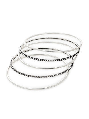 313x415 Buy Colaba Tales Silver House Classic Silver Bangles