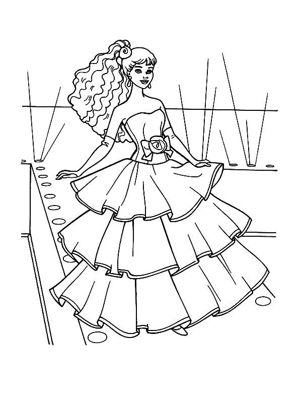 600x800 Fashion Show Barbie Doll Coloring Page Coloring Sun