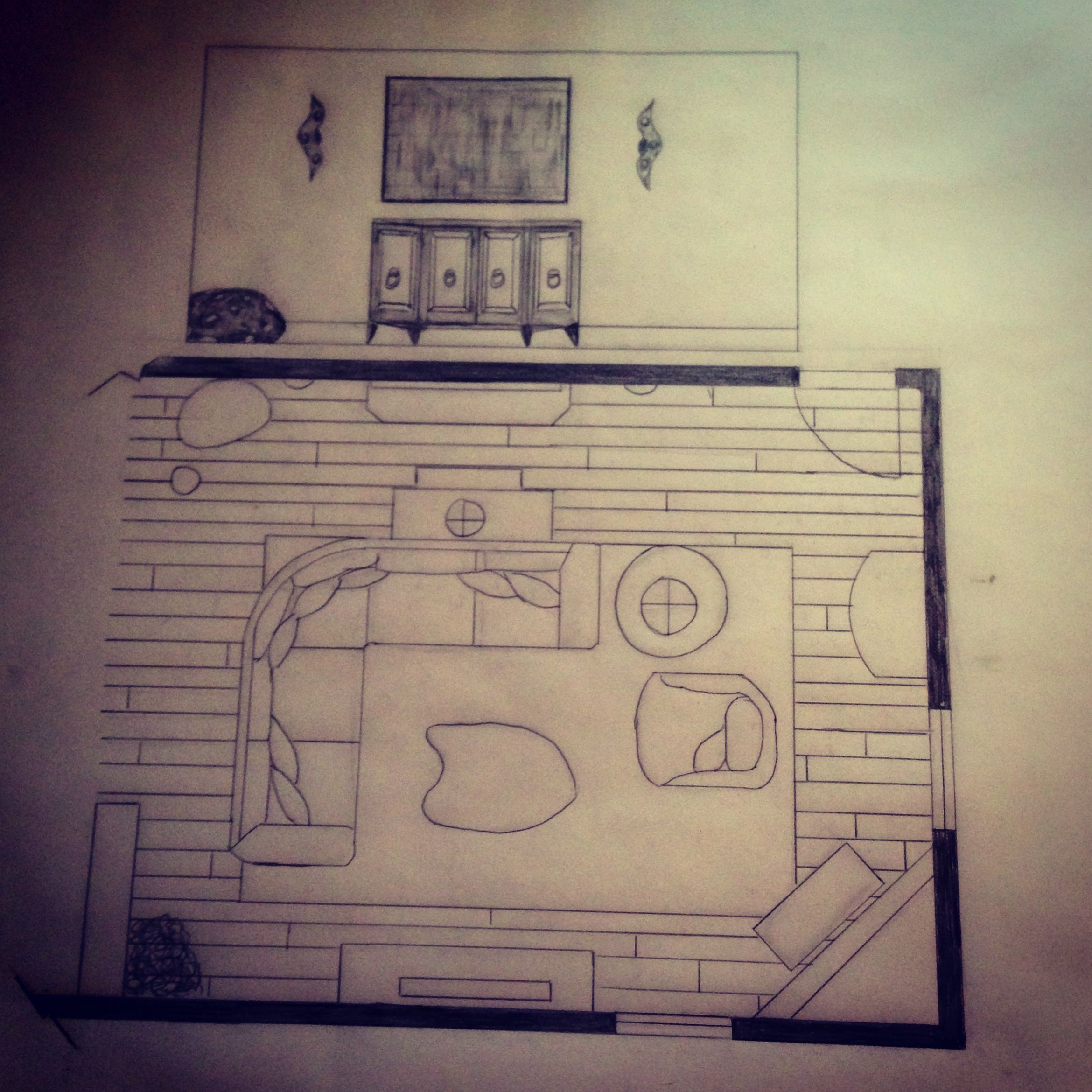 2340x2340 Interior Design Ii Project Designelevation For A Basement Living
