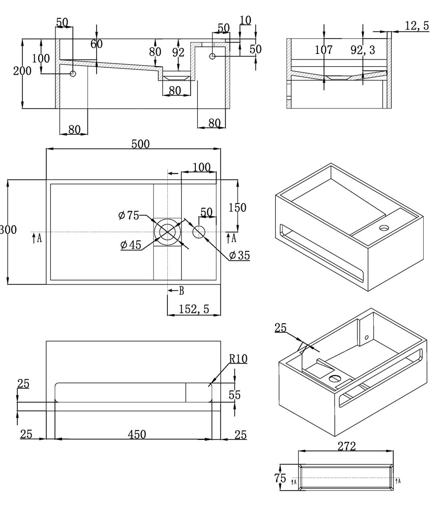 863x1000 50cm X 30 Cm Flux Ultra Modern White Solid Surface Square Wall