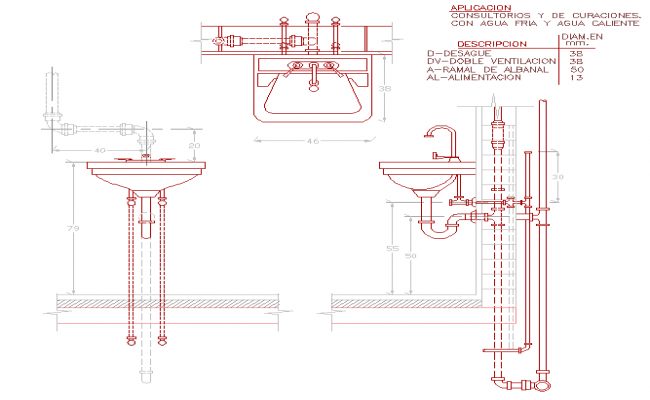 650x400 Wash Basin Detail
