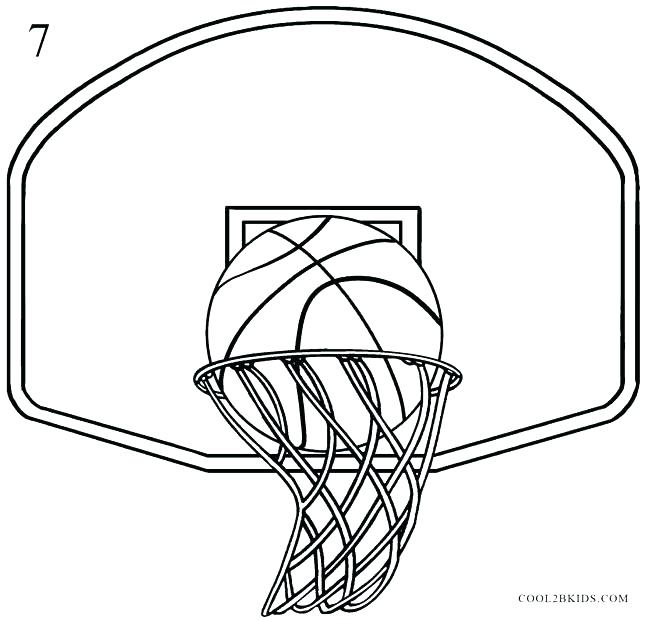 646x620 Basketball Hoop Coloring Page Coloring Pages How To Draw