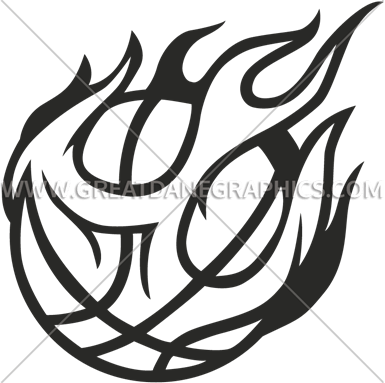 Basketball On Fire Drawing