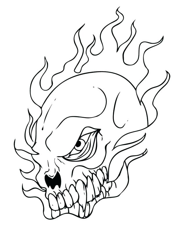 618x838 Coloring Pages Skulls Flames