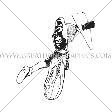 385x385 Basketball Dunk Fire Production Ready Artwork For T Shirt Printing