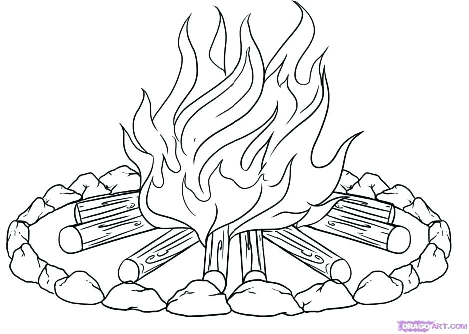940x669 Camp Fire Colouring Pages Campfire Coloring Pages Camp Fire