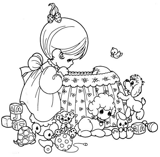 512x500 Mother Nursing A Baby In Crib Coloring Page Copics