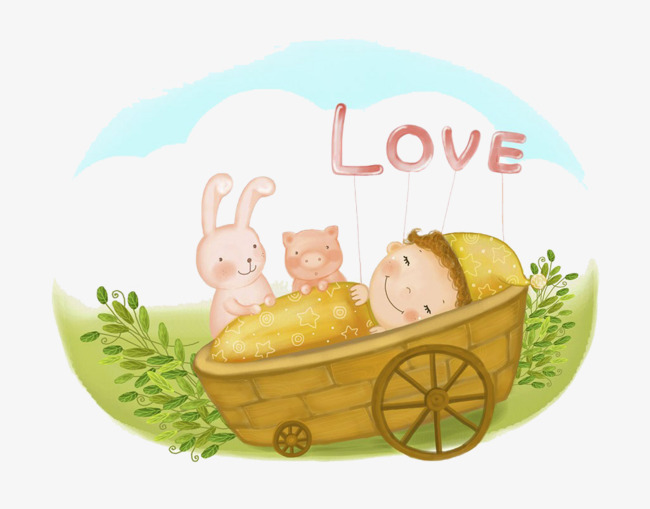 650x509 A Baby Sleeping In A Bassinet, Baby, Child, Cartoon Hand Drawing