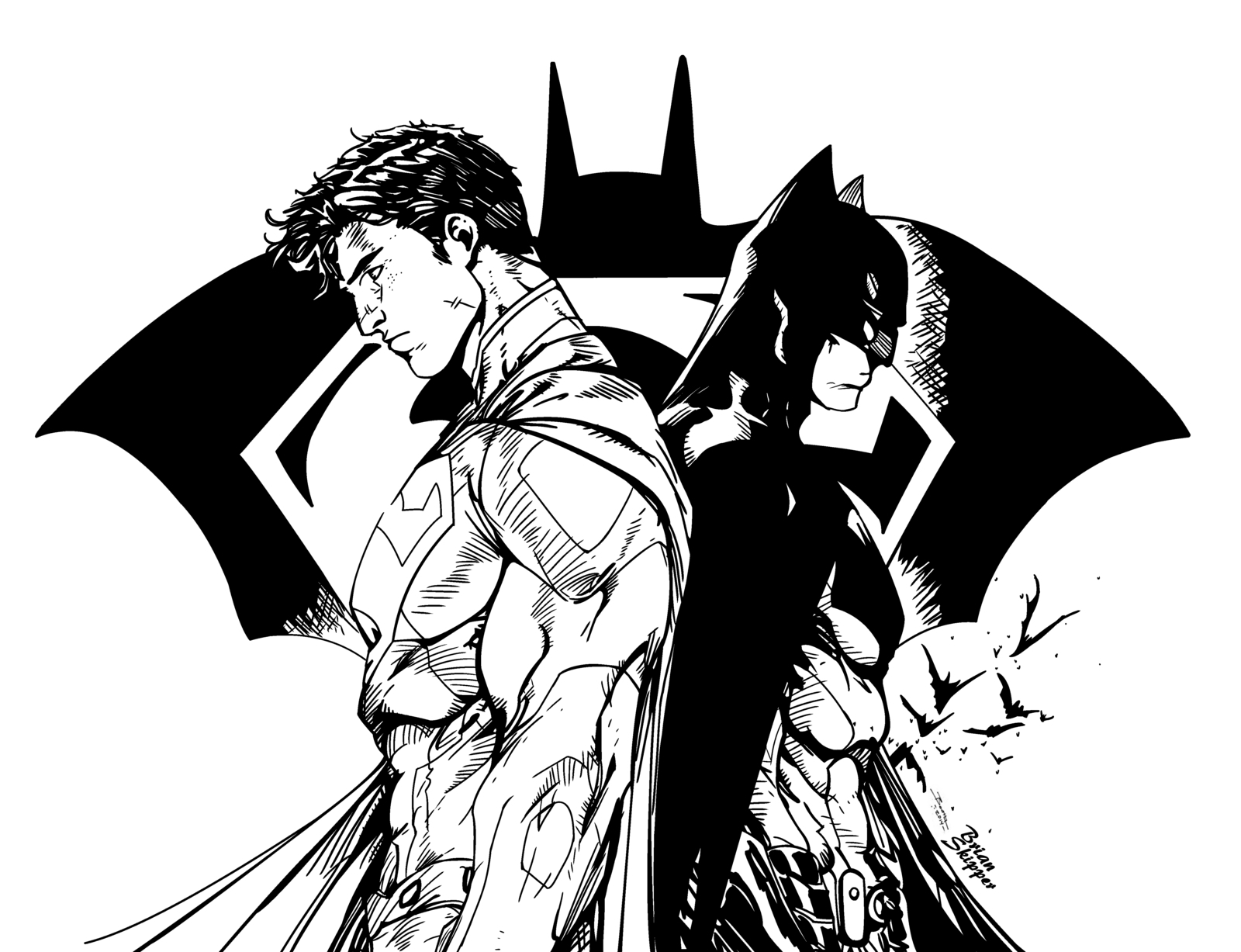 1600x1227 Batman And Superman Drawing Batman And Superman Drawing Drawing