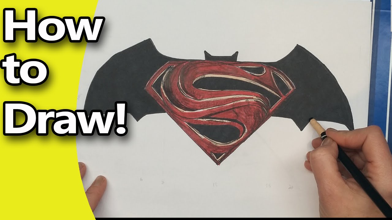 1280x720 How To Draw The Batman Vs Superman Logo Step By Step