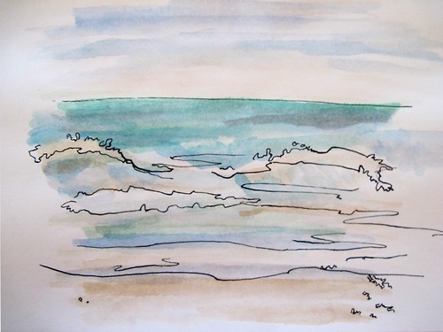 500x375 Collection Of Beach Drawing Tumblr High Quality, Free