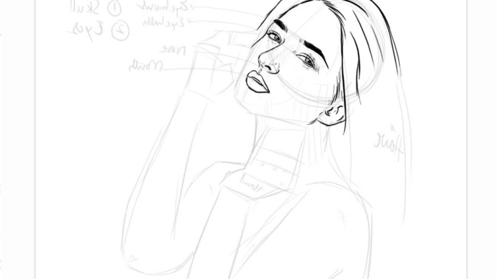1024x576 Draw Beautiful Girl Step By Step Girl Face Sketch Stepstep