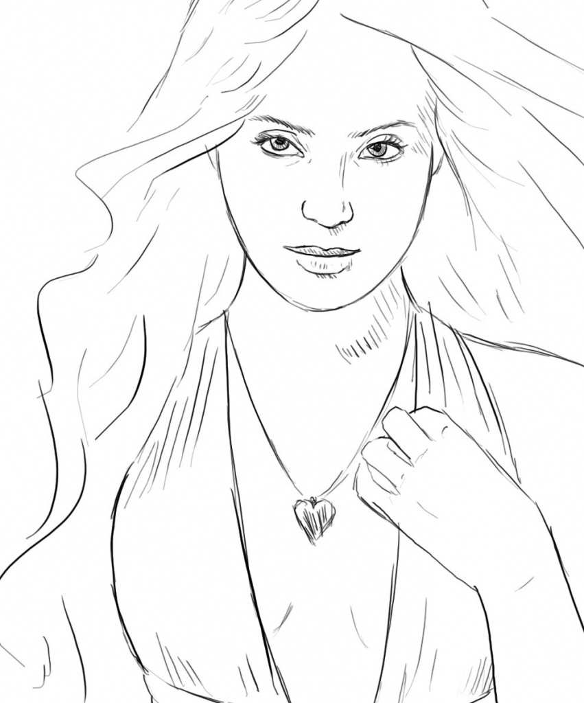 851x1024 Drawing Layout Of A Beautiful Girl Simple Sketches Of Beautiful