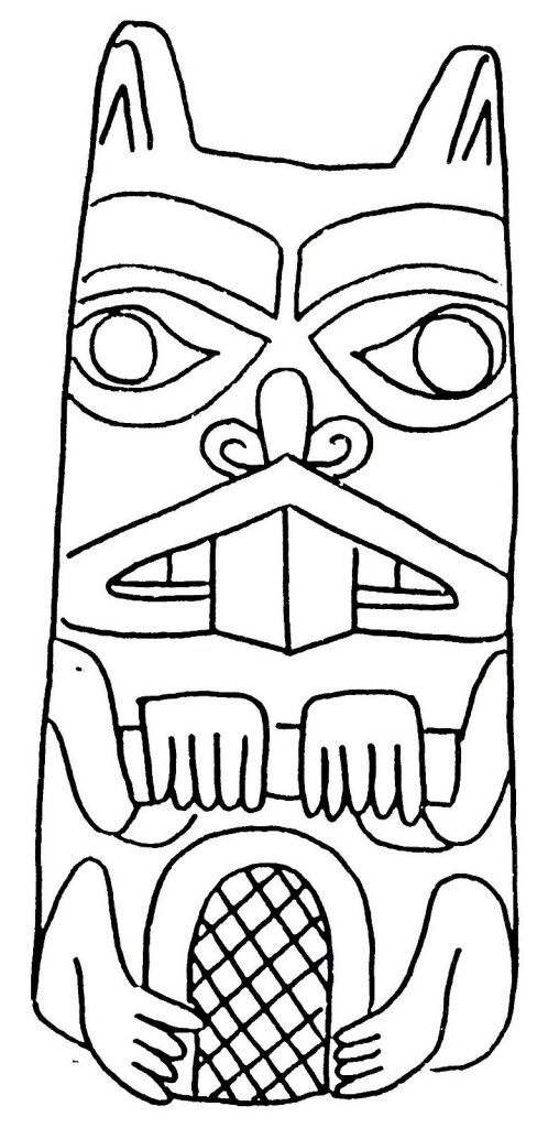 508x1024 Simplified Totem Pole Printable Coloring Pages Beaver Mai Native