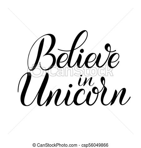 450x470 Unicorn Cute Vector Lettering And Illustration. Believe