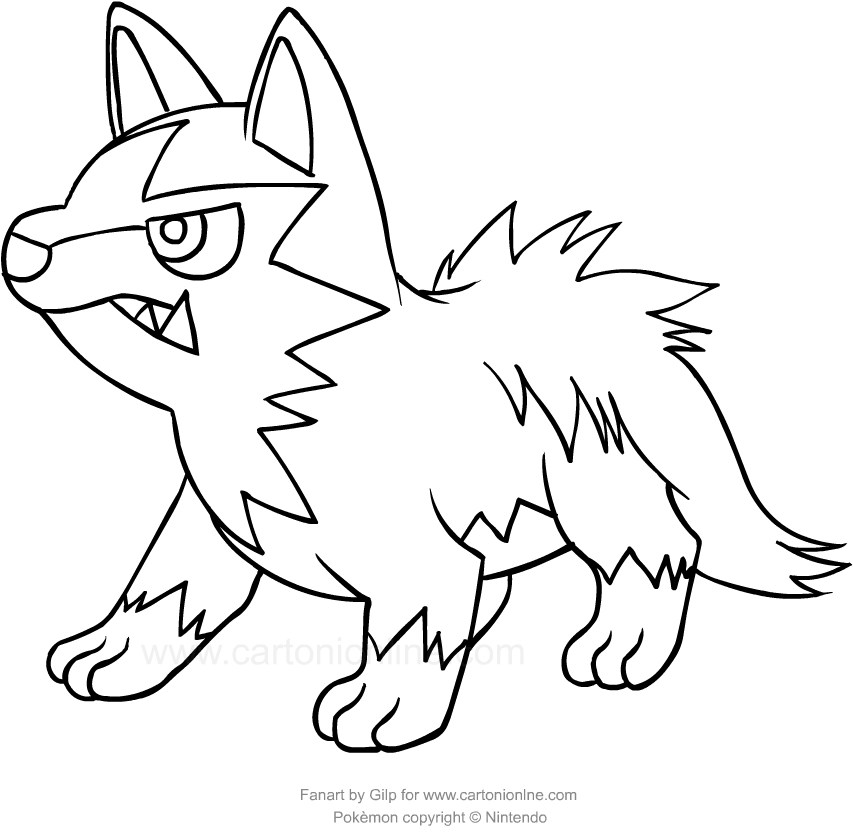 853x839 Drawing Poochyena Of The Pokemon Coloring Page With Regard