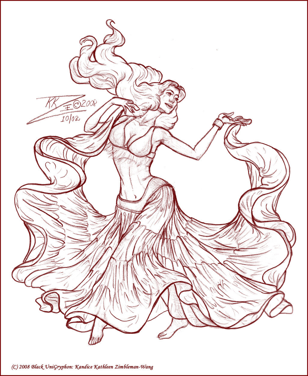 1024x1250 Gypsy Skirt Belly Dancer Sketc By Blackunigryphon