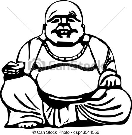 450x462 Happy Buddha With Big Belly Clipart Vector