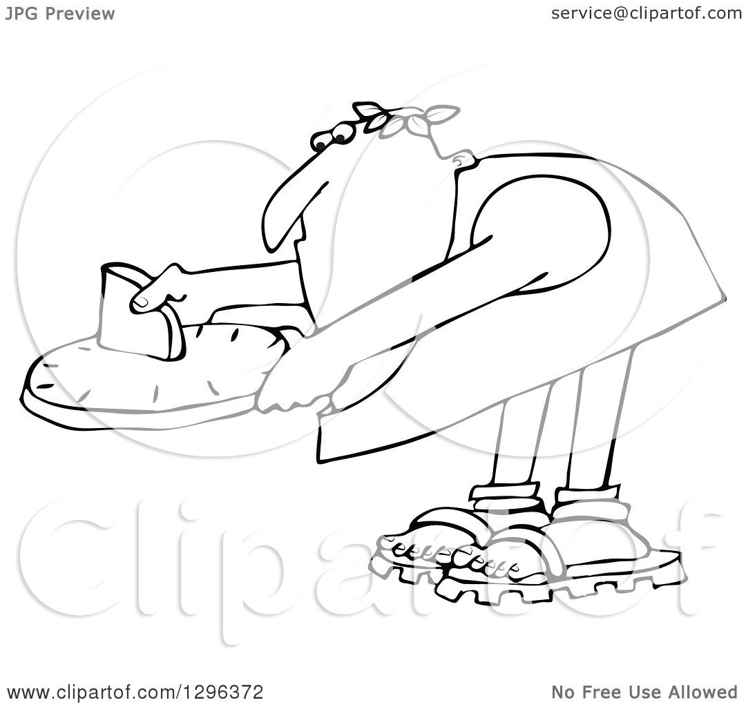 1080x1024 Lineart Clipart Of A Black And White Chubby Roman Man Bending Over