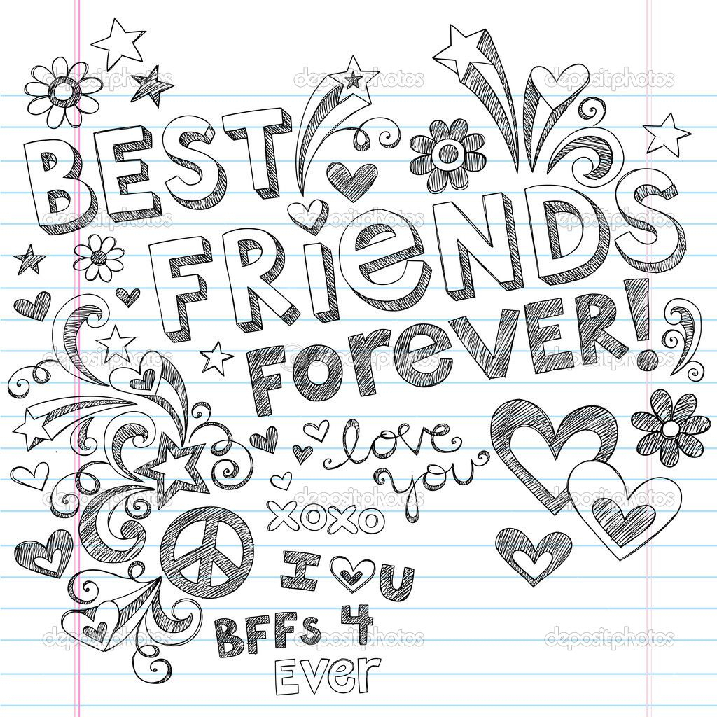 1024x1024 Drawings Best Friends Pencil Sketches Friendship Drawings