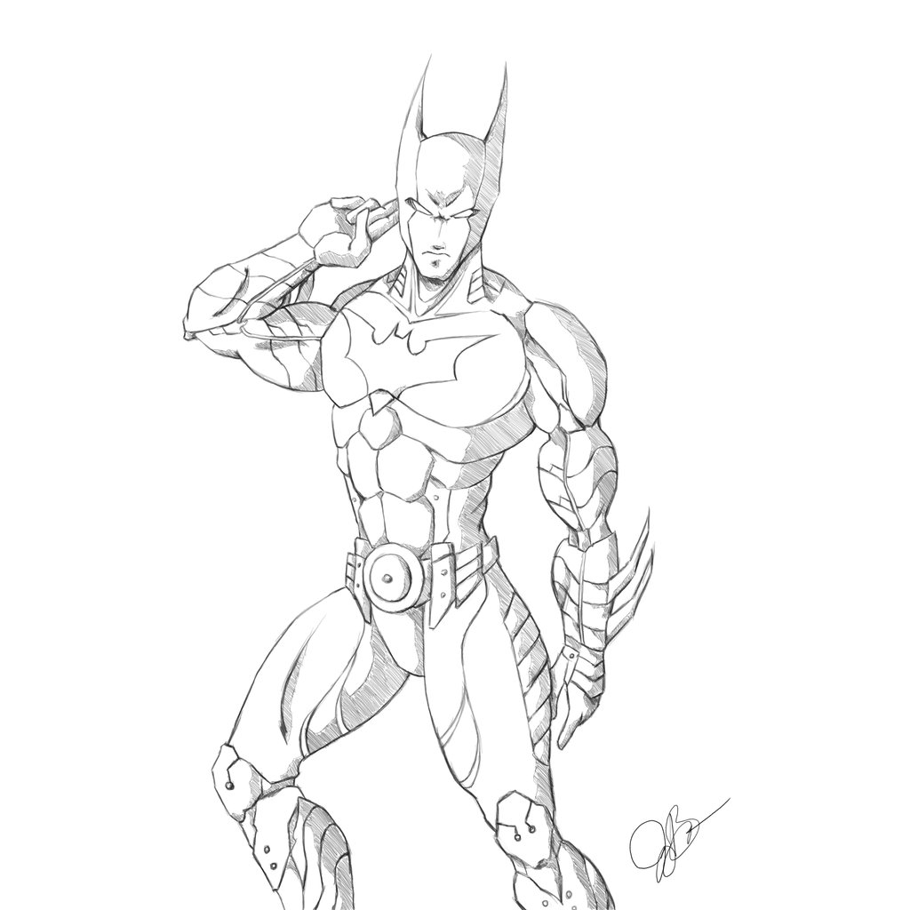 1024x1024 Batman Beyond Sketch By Joeybowsergraphics
