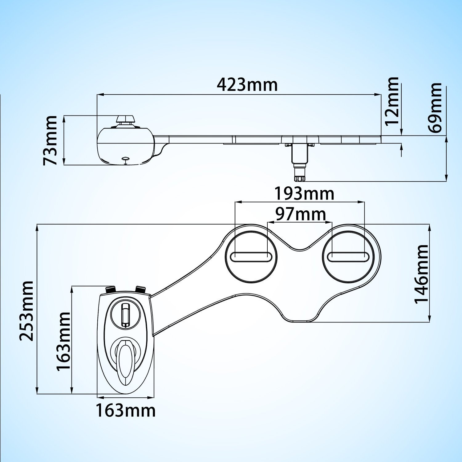 1500x1500 Toilet Bidet,yegu Self Cleaning Nozzle Hot And Cold Water Sprayer
