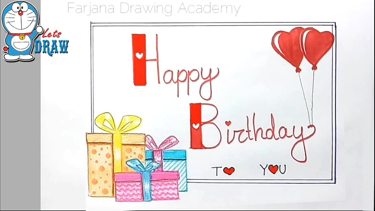 1280x720 How To Draw Happy Birthday For Birthday Wishes Step By Step