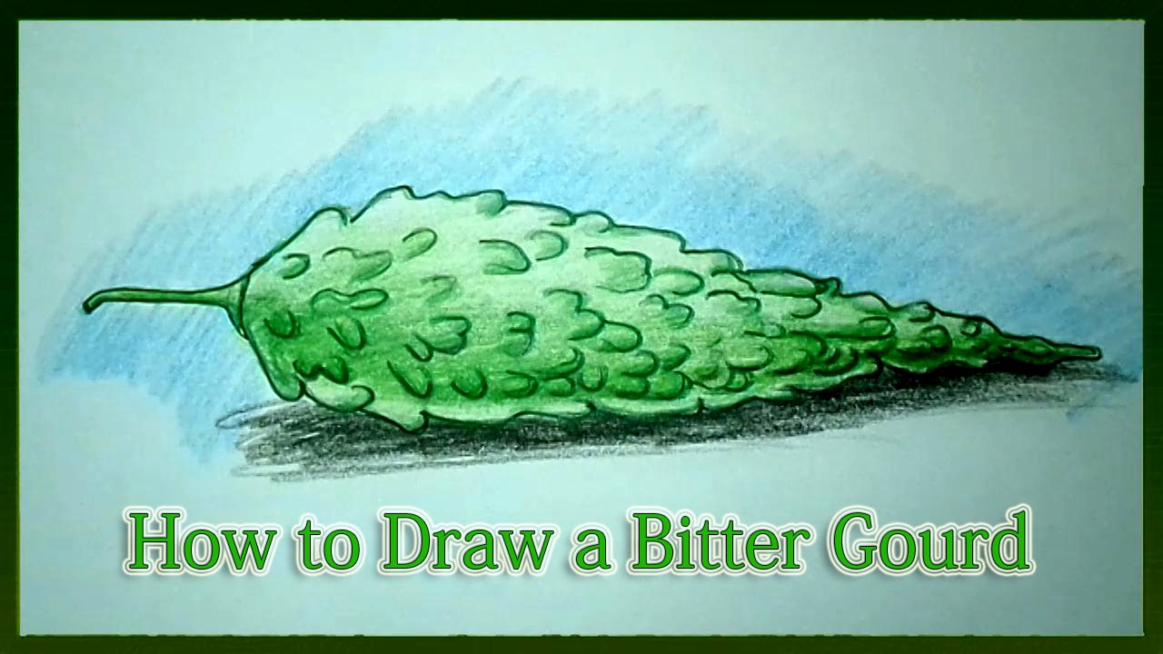 1280x720 How To Draw A Bitter Gourd Step By Step