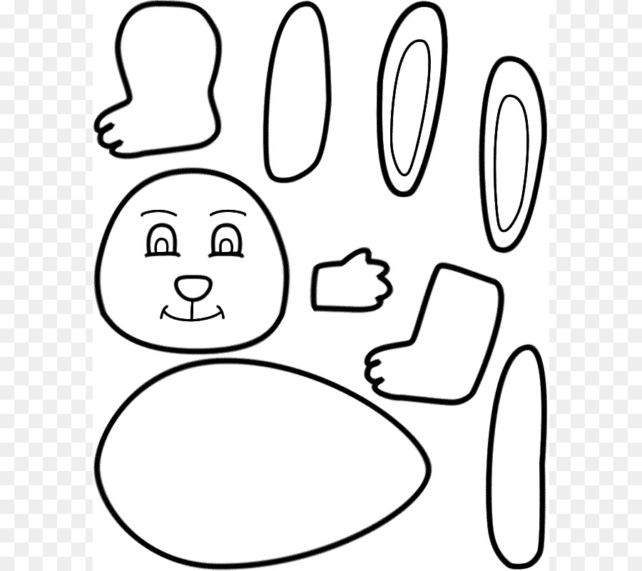900x800 Easter Bunny Rabbit Craft Template