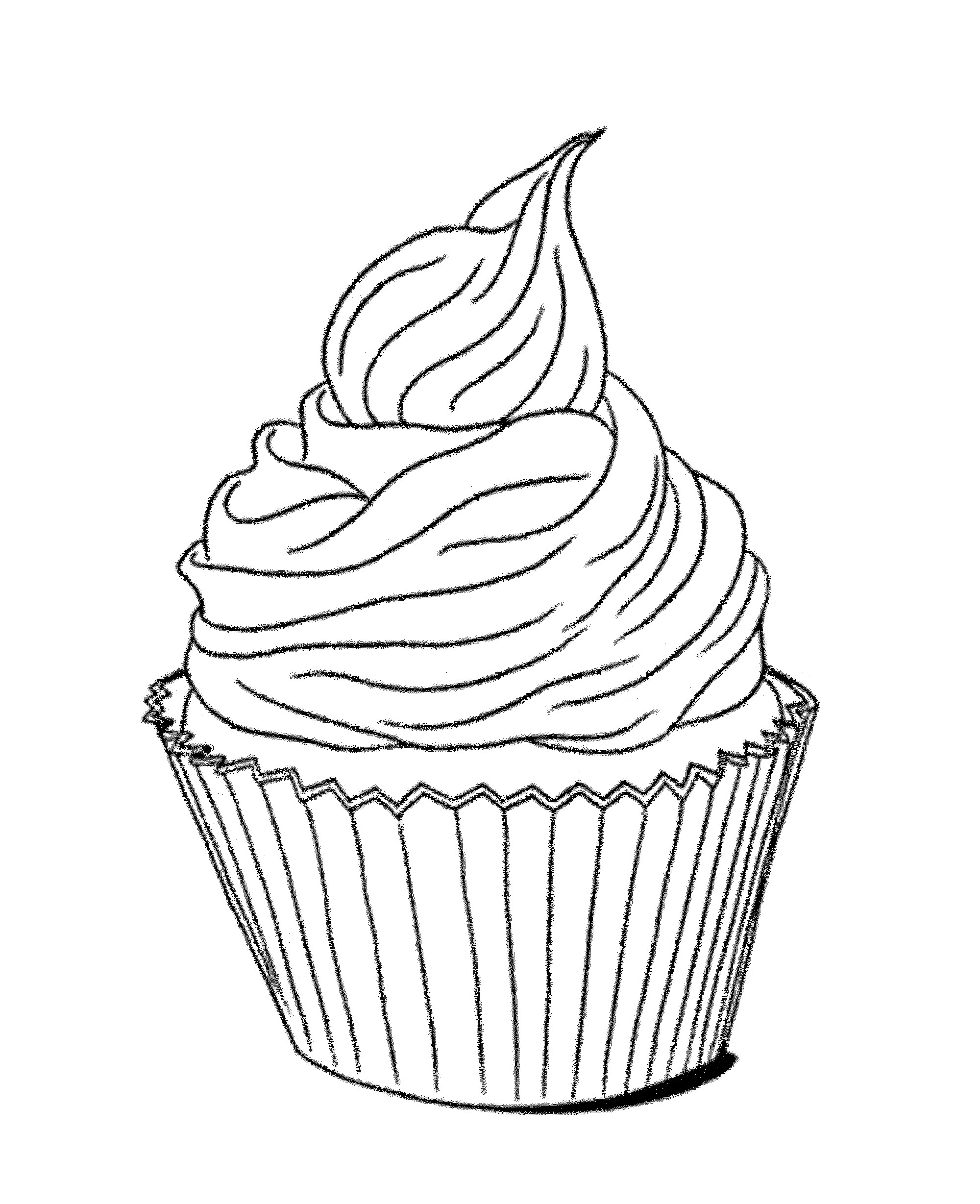 2000x2457 Cupcake Drawing Black And White At Getdrawings Com Free