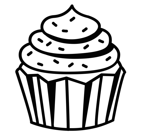 611x572 Collection Of Black And White Cupcake Drawing High Quality