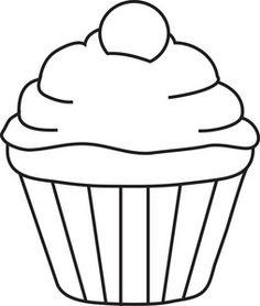 236x278 5 Best Images Of Printable Birthday Cupcake Outlines