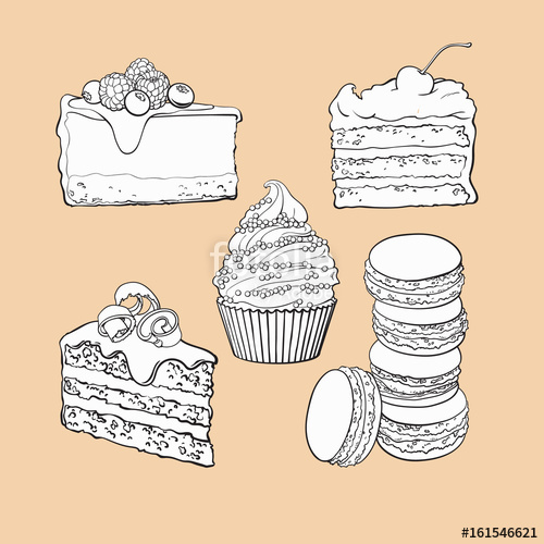 500x500 Black And White Dessert Collection