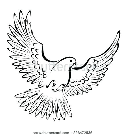 437x470 Dove Printable Free Pages White