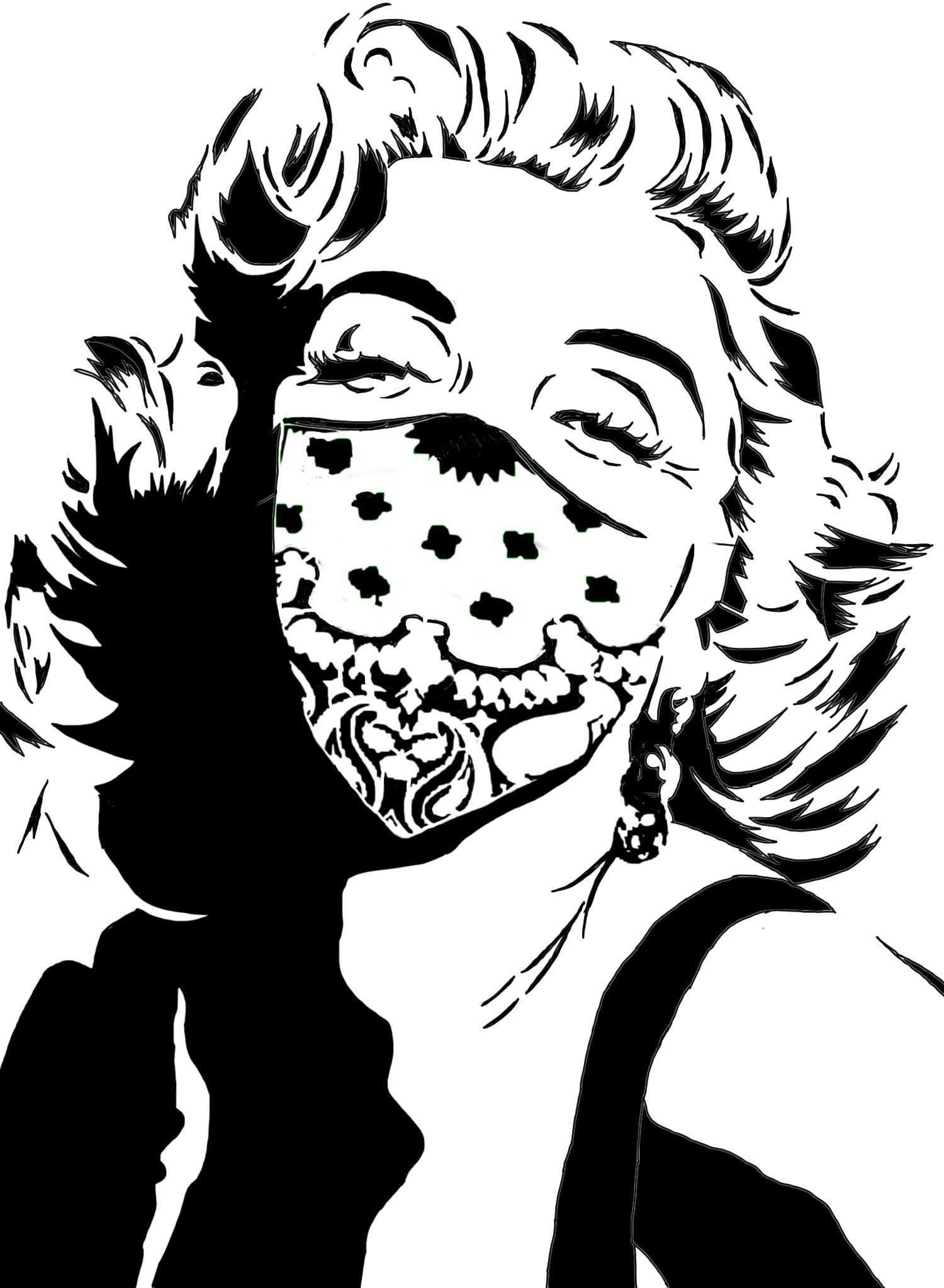 1500x2046 Marilyn Monroe Wearing A Bandana Stencils Bandanas