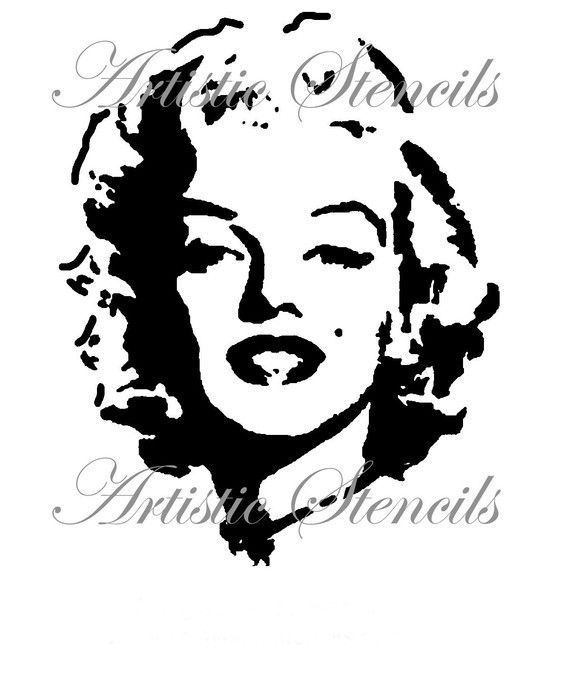 570x674 Full Face Marilyn Stencil 8x10 Stenciling, Stencil Templates