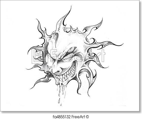 560x470 Free Art Print Of Sketch Of Tattoo Art, Sun With Face Freeart