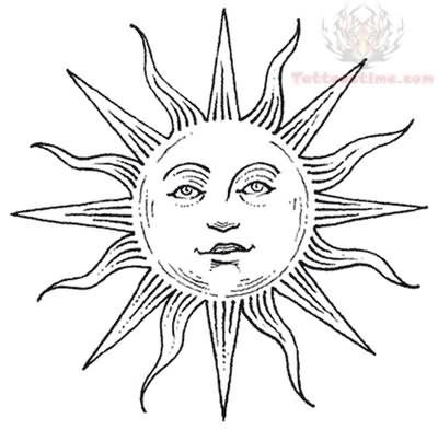 400x393 Hippie Drawings Black White Sun Tattoo Drawing Black