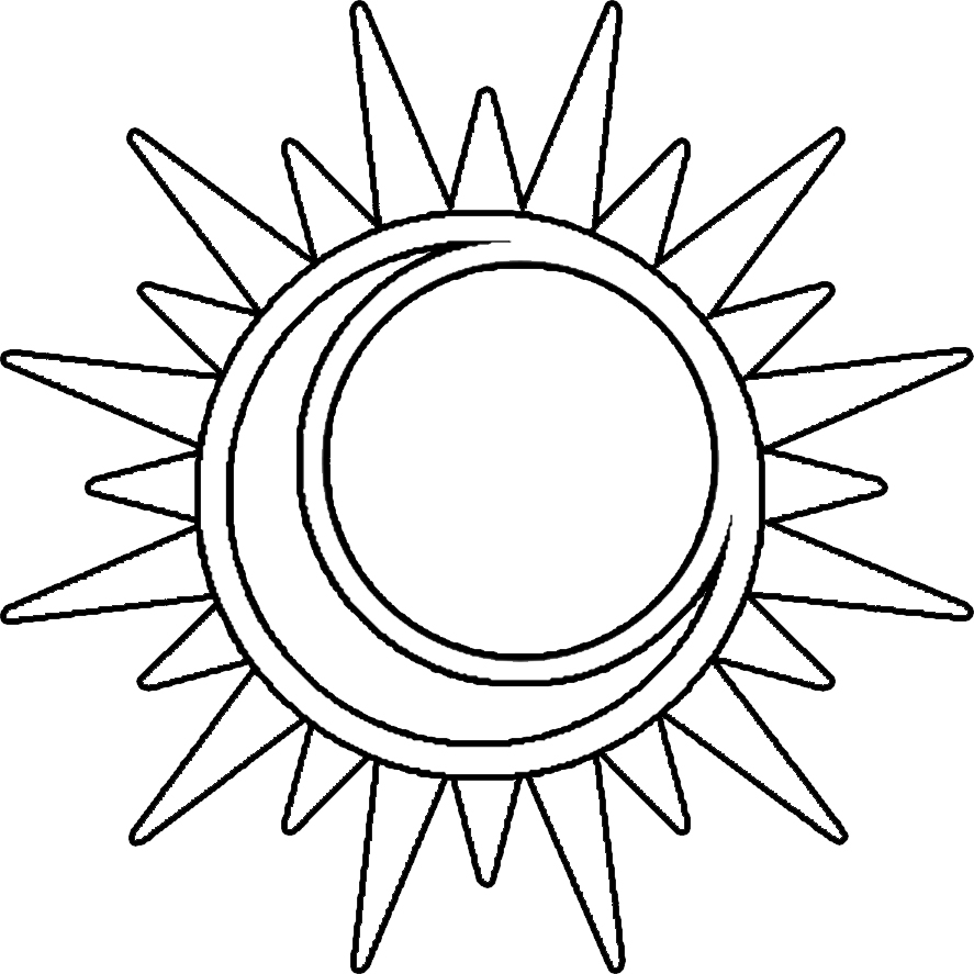 887x887 Sun And Moon Clipart Black And White