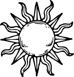 235x245 Simple Sun Drawing Black And White